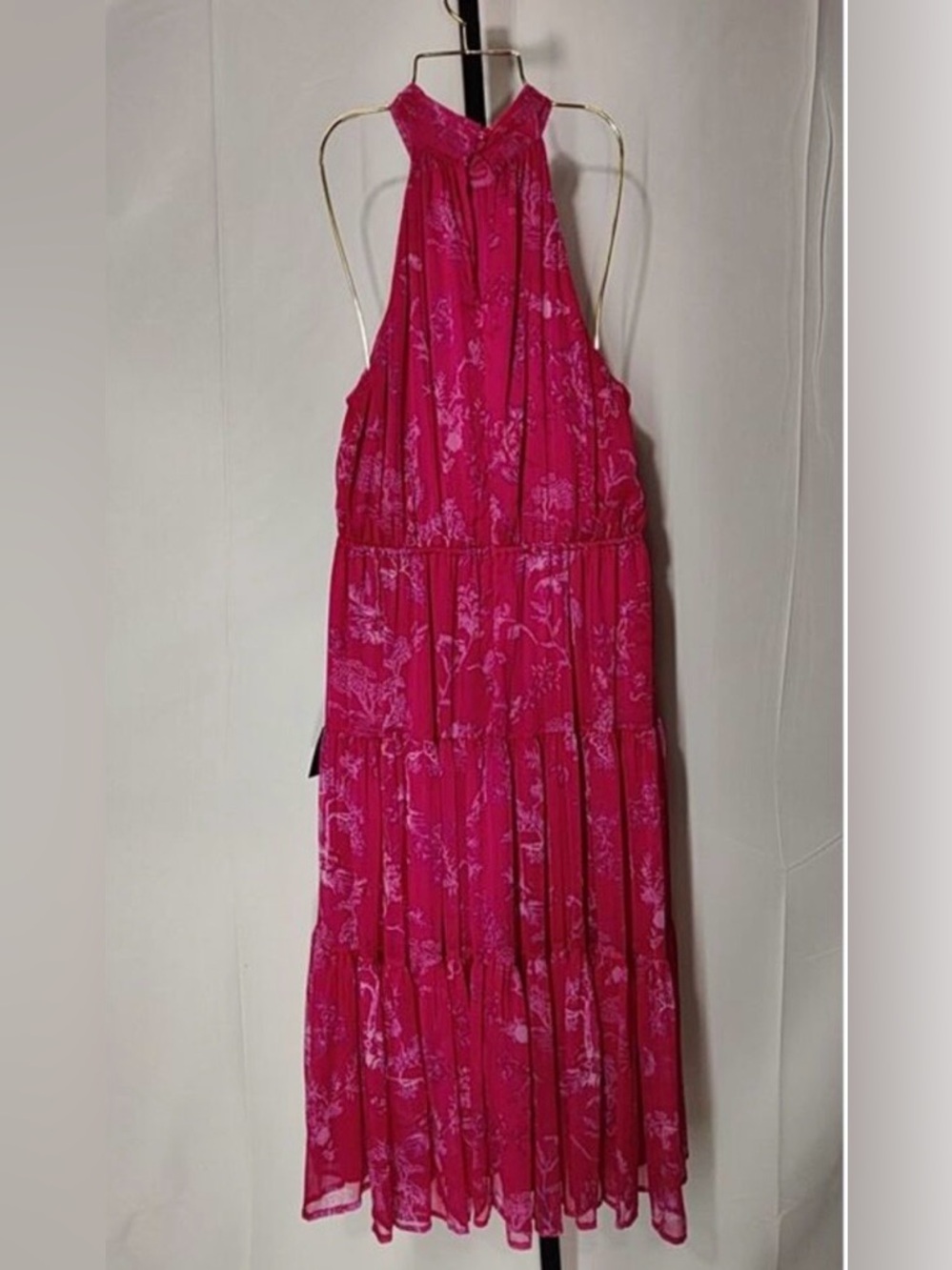 Lulus Float to You Halter-Neck Tiered Midi Dress L NWT - Picture 5 of 7